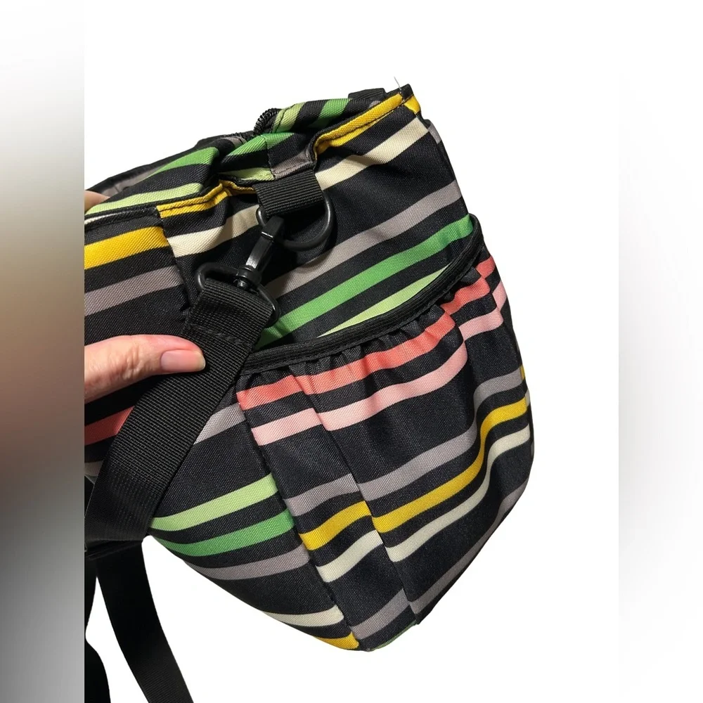 BUILT Insulated Lunch Tote - Black‎ with Multicolor Stripes
